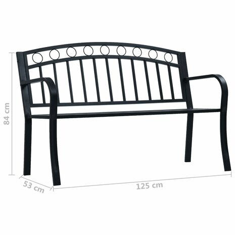 Tuinbank 125 cm staal zwart 8719883746005 8