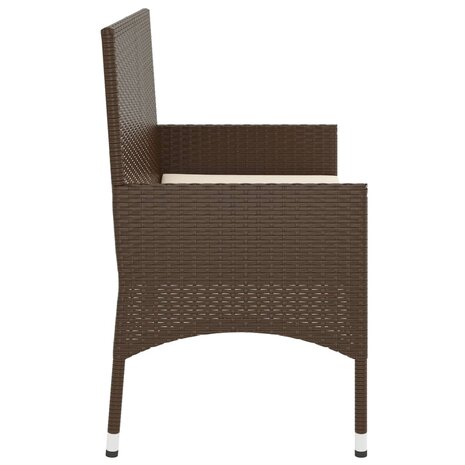 Tuinbank 2-zits met kussens poly rattan bruin 8720845654054 5