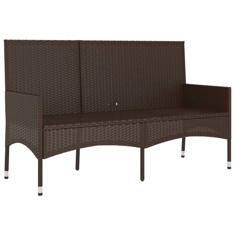 Tuinbank 3-zits met kussens poly rattan bruin 8720845654092 4