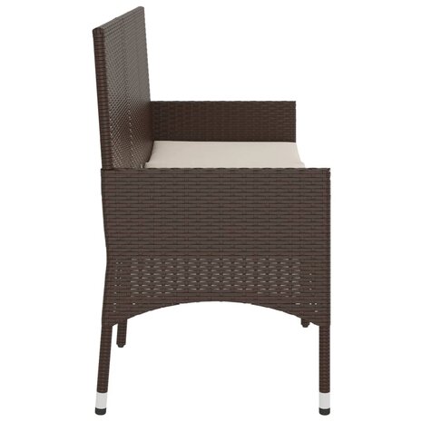 Tuinbank 3-zits met kussens poly rattan bruin 8720845654092 5