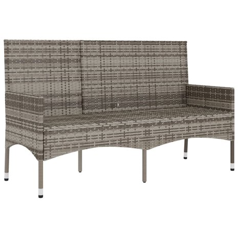Tuinbank 3-zits met kussens poly rattan grijs 8720845654115 4