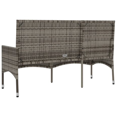 Tuinbank 3-zits met kussens poly rattan grijs 8720845654115 6