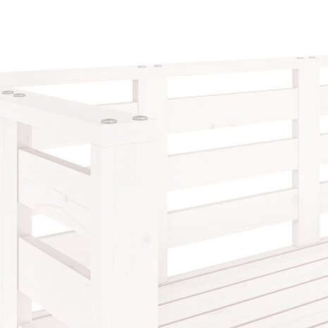 Tuinbankje 111,5x53x71 cm massief grenenhout wit 8720845808969 7