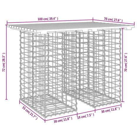 Tuinbank Schanskorfontwerp 100x70x72 cm massief grenenhout 8720845446284 8
