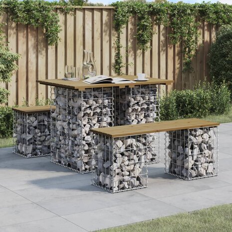 Tuinbank schanskorfontwerp 100x70x72 cm geïmpregneerd hout 8720845446291 1