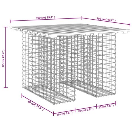 Tuinbank schanskorfontwerp 100x102x72 cm massief grenenhout 8720845446369 8