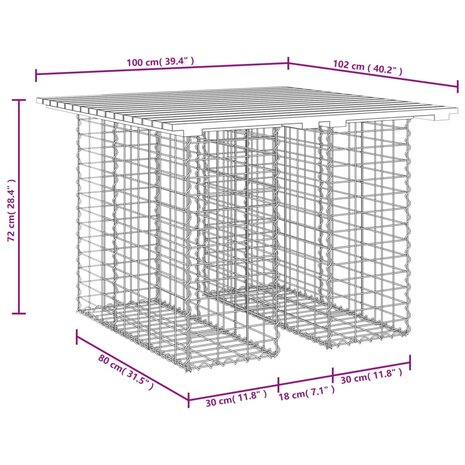 Tuinbank schanskorfontwerp 100x102x72 cm massief grenenhout 8720845446338 8