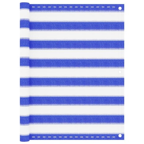 Balkonscherm 90x300 cm HDPE blauw en wit 8720286094518 1
