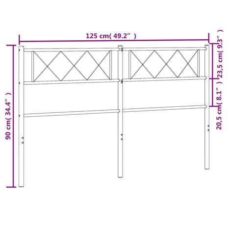 Hoofdbord 120 cm metaal wit 8721012191365 7