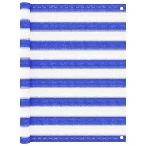 Balkonscherm 90x400 cm HDPE blauw en wit 8720286094525 1