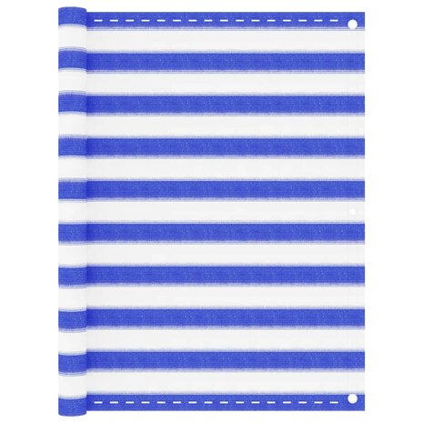 Balkonscherm 120x300 cm HDPE blauw en wit 8720286094556 1