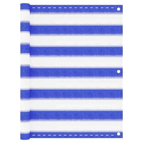 Balkonscherm 75x500 cm HDPE blauw en wit 8720286094495 1