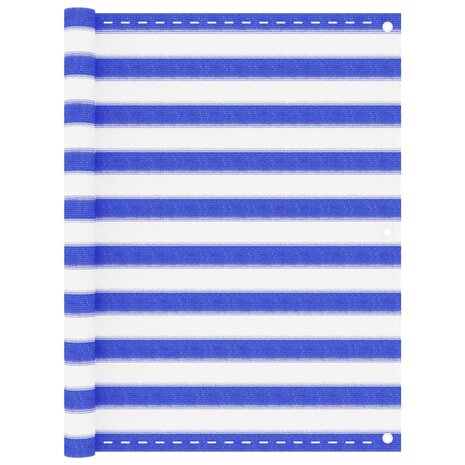Balkonscherm 120x400 cm HDPE blauw en wit 8720286094563 1