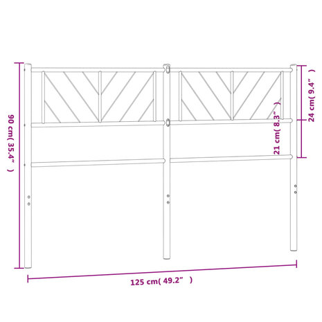 Hoofdbord 120 cm metaal wit 8721012190382 7
