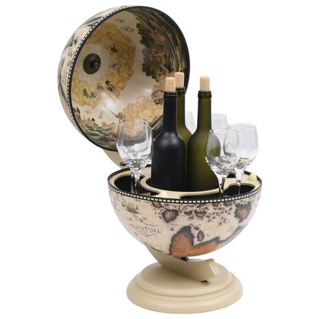 Globebar tafelmodel eucalyptushout wit 8720286014356 3