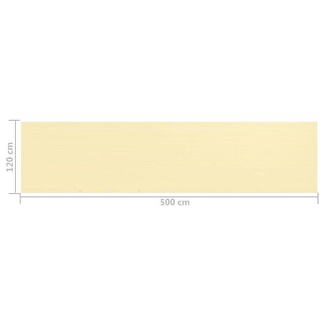 Balkonscherm 120x500 cm HDPE beige 8720286094815 5