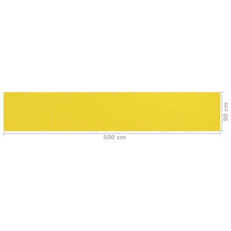 Balkonscherm 90x500 cm HDPE geel 8720286095614 5