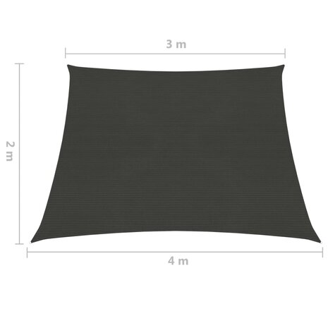 Zonnezeil 160 g/m² 3/4x2 m HDPE antracietkleurig 8720286096666 6
