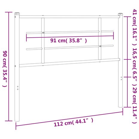 Hoofdbord 107 cm metaal wit 8721012304390 6