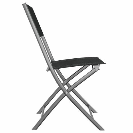 Tuinstoelen inklapbaar 2 st staal en textileen zwart 8720286849927 5