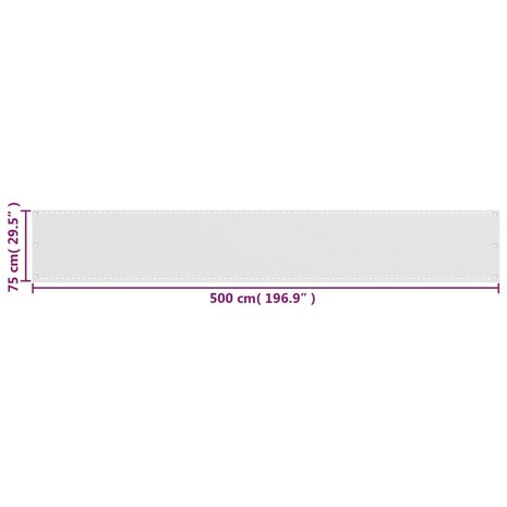 Balkonscherm 75x500 cm HDPE wit 8720286094259 5