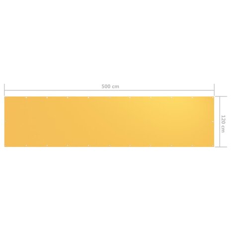 Balkonscherm 120x500 cm oxford stof geel 8720286118313 5