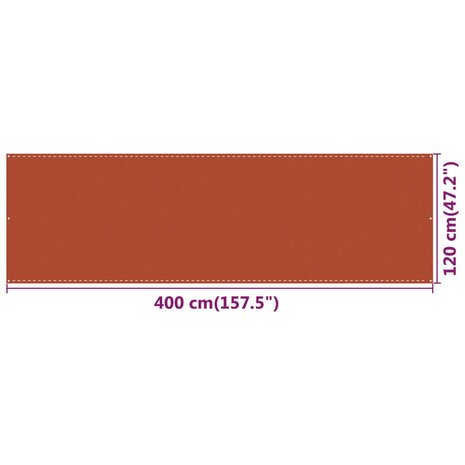 Balkonscherm 120x400 cm HDPE oranje 8720286095881 5