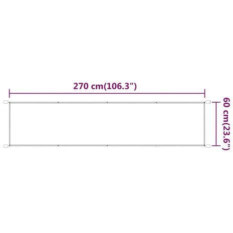 Luifel verticaal 60x270 cm oxford stof beige 8720286158449 5