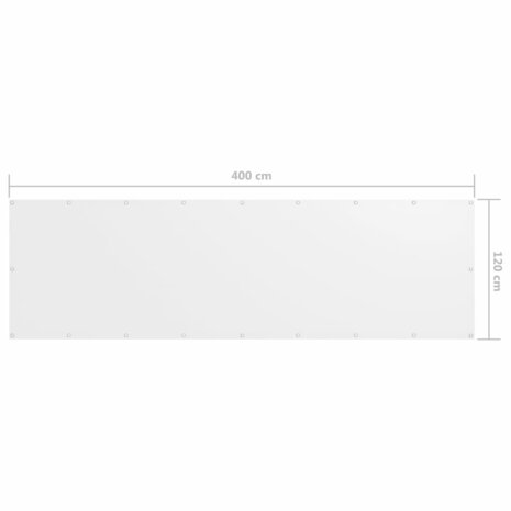 Balkonscherm 120x400 cm oxford stof wit 8720286117101 5