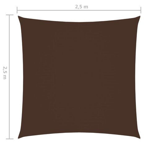 Zonnescherm vierkant 2,5x2,5 m oxford stof bruin 8720286125427 6
