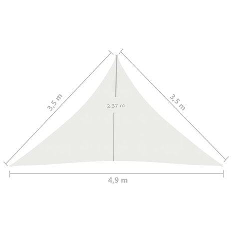 Zonnezeil 160 g/m² 3,5x3,5x4,9 m HDPE wit 8720286098202 6