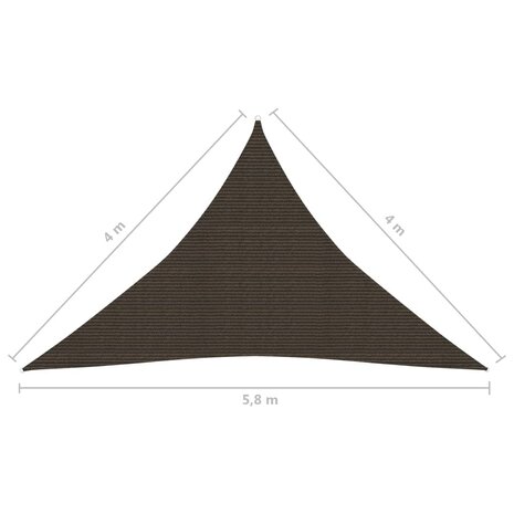 Zonnezeil 160 g/m² 4x4x5,8 m HDPE bruin 8720286103722 6