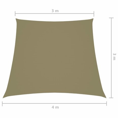 Zonnescherm trapezium 3/4x3 m oxford stof beige 8720286119884 6