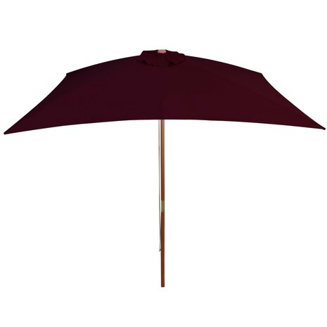 Parasol met houten paal 200x300 cm bordeauxrood 8720286164402 3