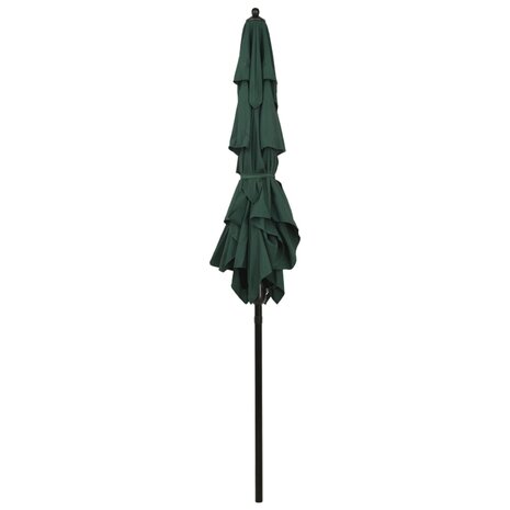 Parasol 3-laags met aluminium paal 2x2 m groen 8720286165270 3