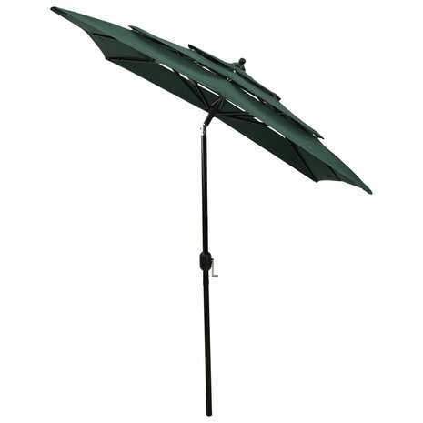 Parasol 3-laags met aluminium paal 2x2 m groen 8720286165270 4