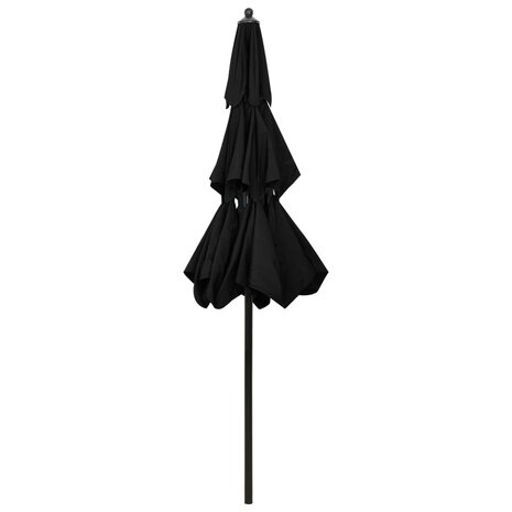 Parasol 3-laags met aluminium paal 2,5 m zwart 8720286165485 4