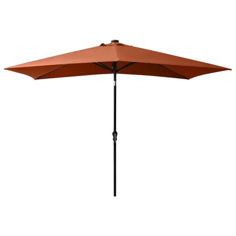 Parasol met LED&apos;s en stalen paal 2x3 m terracottakleurig 8720286164730 3