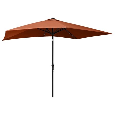 Parasol met LED&apos;s en stalen paal 2x3 m terracottakleurig 8720286164730 4