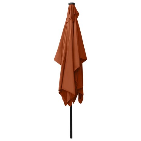 Parasol met LED&apos;s en stalen paal 2x3 m terracottakleurig 8720286164730 6