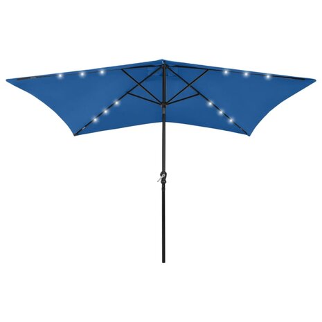 Parasol met LED&apos;s en stalen paal 2x3 m azuurblauw 8720286164754 1