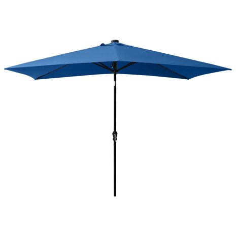 Parasol met LED&apos;s en stalen paal 2x3 m azuurblauw 8720286164754 3
