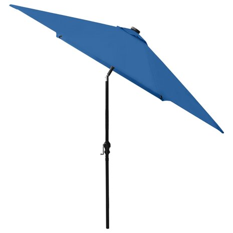 Parasol met LED&apos;s en stalen paal 2x3 m azuurblauw 8720286164754 5