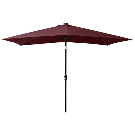 Parasol met LED&apos;s en stalen paal 2x3 m bordeauxrood 8720286164723 3