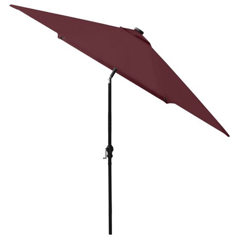 Parasol met LED&apos;s en stalen paal 2x3 m bordeauxrood 8720286164723 5