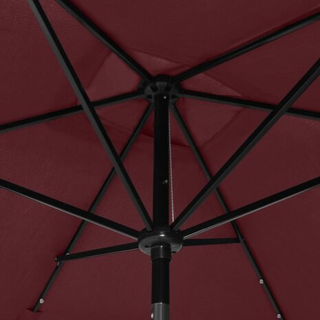 Parasol met LED&apos;s en stalen paal 2x3 m bordeauxrood 8720286164723 9