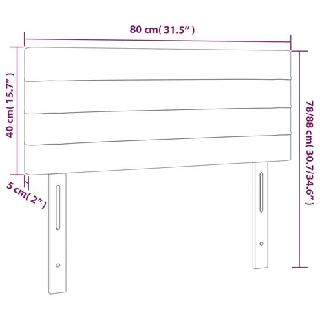 Hoofdbord 80x5x78/88 cm fluweel zwart 8720287149569 8
