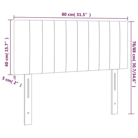 Hoofdbord 80x5x78/88 cm stof donkerbruin 8720287150473 8