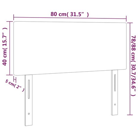 Hoofdbord 80x5x78/88 cm fluweel lichtgrijs 8720287145820 8