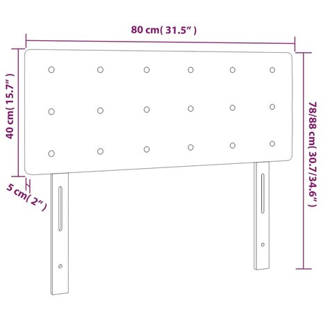 Hoofdbord 80x5x78/88 cm stof zwart 8720287152422 8